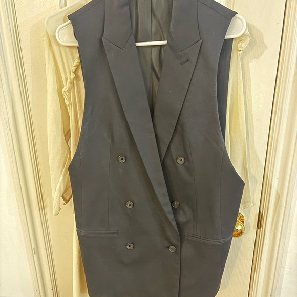 All saints early 2010s suit vest beautiful material navy - Picture 1 of 6
